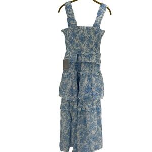 Maisie NWT Blue and White Floral Maxi Dress XS